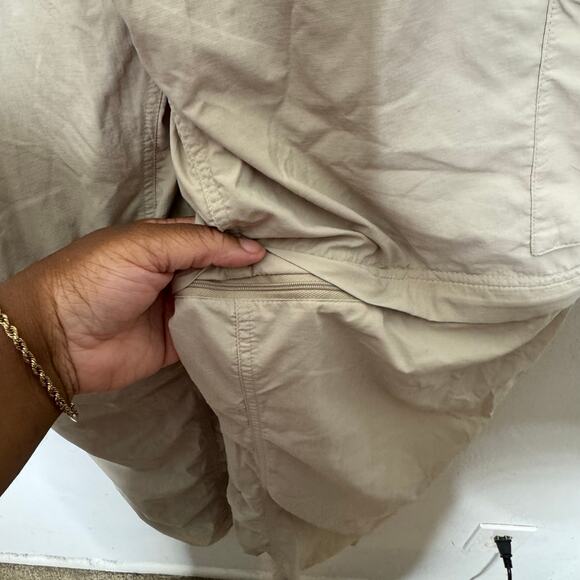 Columbia Omni-Shade Convertible Hiking Pants 42x34 Beige Zip Off Cargo Outdoor - Picture 9 of 12